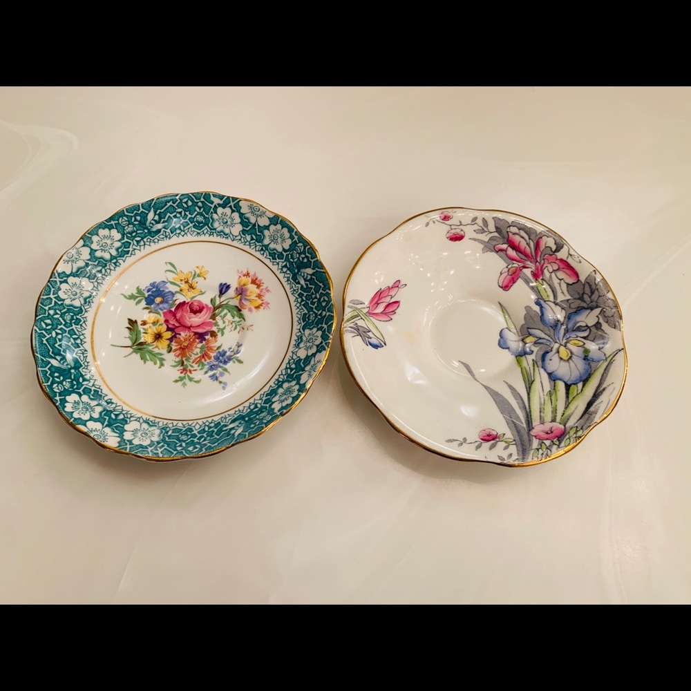 Vintage Rosina Fine Bone China Saucers set of 2